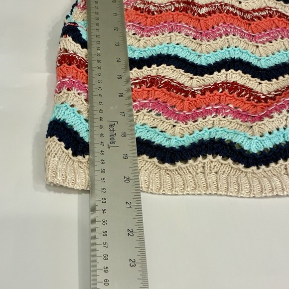 Lulus Chevron Crochet Boho Cropped Tank Top Size L Summer Festival Coachella - Picture 10 of 11